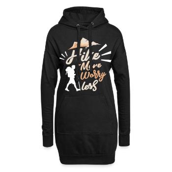 Randonnée plus - s'inquiéter moins - Sweat-shirt à capuche long Femme - noir - Devant