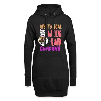 Chats chaton espresso - Sweat-shirt à capuche long Femme - noir - Devant