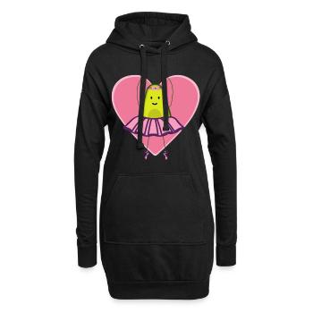 Avocado Ballerina Geschenk - Hoodie-Kleid - Schwarz - Vorne