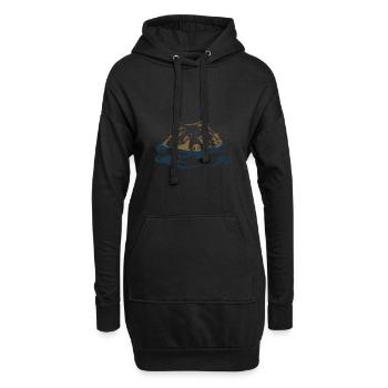 Grizzlybär Schwimmen Geschenkidee - Hoodie-Kleid - Schwarz - Vorne