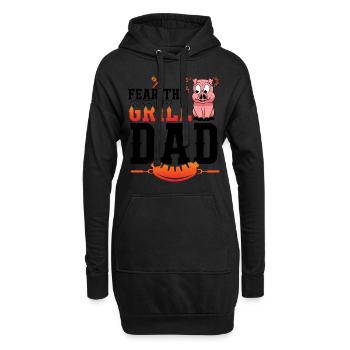 Grillen Grillkönig Papa Geschenkidee - Hoodie-Kleid - Schwarz - Vorne