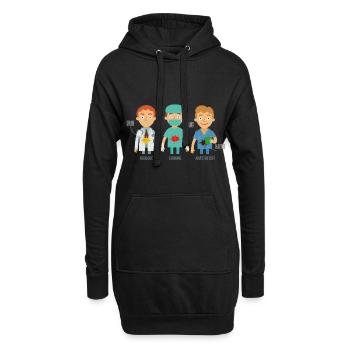 Anästhesist - Hoodie-Kleid - Schwarz - Vorne