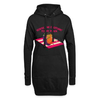 Aubergine - Hoodie-Kleid - Schwarz - Vorne