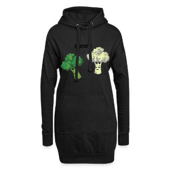 Brokkoli - Hoodie-Kleid - Schwarz - Vorne