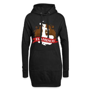 flamenco - Sweat-shirt à capuche long Femme - noir - Devant