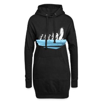 Pinguine Pinguin Pinguinfamilie Geschenk - Hoodie-Kleid - Schwarz - Vorne