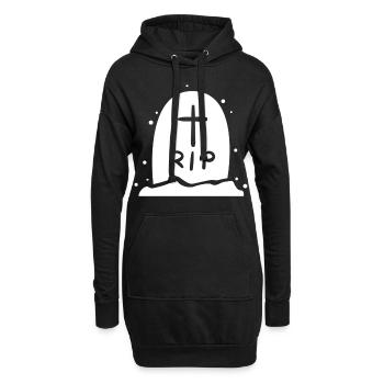 Repose en paix - Sweat-shirt à capuche long Femme - noir - Devant