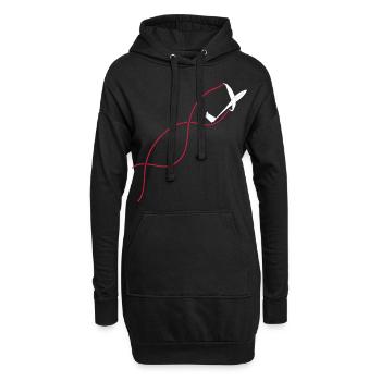 Segelflieger Segelflugzeug gleiten Geschenk - Hoodie-Kleid - Schwarz - Vorne
