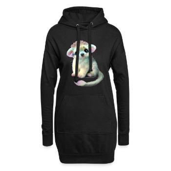 Blottir bébé animal - Sweat-shirt à capuche long Femme - noir - Devant