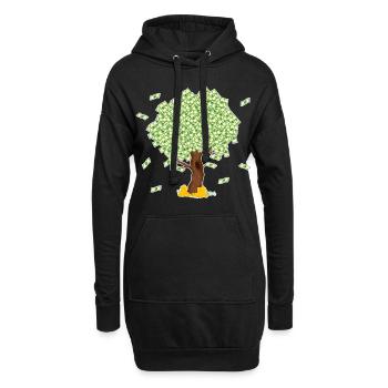 Tshirt Tree of Money Design Pour ceux qui veulent - Sweat-shirt à capuche long Femme - noir - Devant