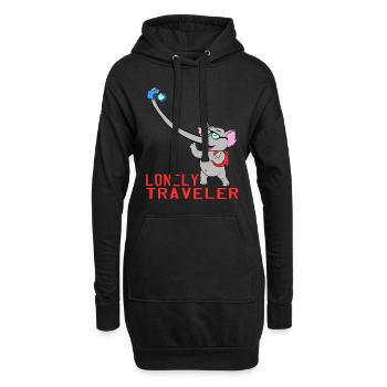 Solo? Seul? Voyageur? Un joli motif de voyage qui - Sweat-shirt à capuche long Femme - noir - Devant