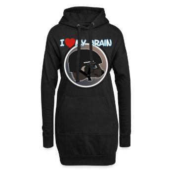 I love my brain Wolverine don't care - Hoodie-Kleid - Schwarz - Vorne