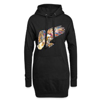 Adler - Hoodie-Kleid - Schwarz - Vorne