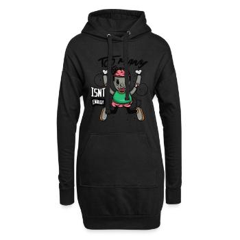Hallo! Erhalten Sie dieses einzigartige - Hoodie-Kleid - Schwarz - Vorne