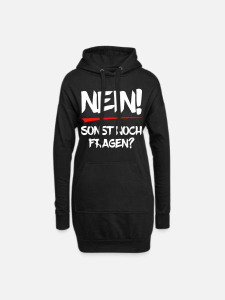 Nein! Sonst noch Fragen? - Hoodie-Kleid - Schwarz
