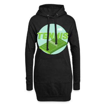Tennisspieler - Hoodie-Kleid - Schwarz - Vorne