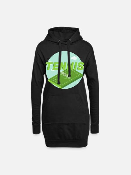 Joueur de tennis - Sweat-shirt à capuche long Femme - noir