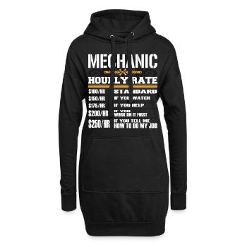 Working Tee For Mechanic Saying "Mechanic Hourly - Hoodie Dress - black - Front