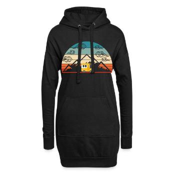 Retro Vintages kampierendes TStück für Camper " - Hoodie-Kleid - Schwarz - Vorne