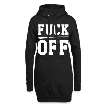 Fuck off - Hoodie-Kleid - Schwarz - Vorne
