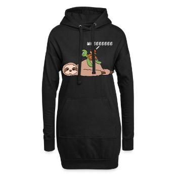 Pour les amoureux des animaux Grande chemise - Sweat-shirt à capuche long Femme - noir - Devant