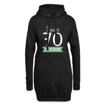70 Geburtstag Spruch - Hoodie-Kleid - Schwarz - Vorne