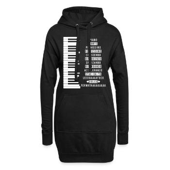 Ein perfektes Geschenk Shirt für Musiker "Piano" - Hoodie-Kleid - Schwarz - Vorne