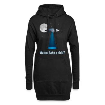 Alien Aliens Ufo Space Raumschiff Geschenkidee - Hoodie-Kleid - Schwarz - Vorne