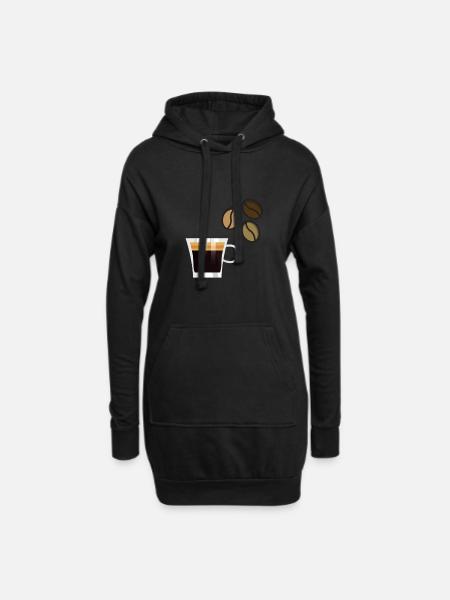 Kaffee Barista Coffee Espresso Kaffeebohne - Hoodie-Kleid - Schwarz