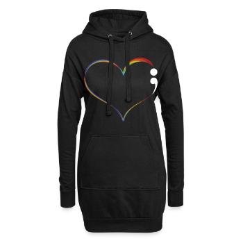 HerzSemikolonKunstKrisenSelbstmordVerhinderungsBew - Hoodie-Kleid - Schwarz - Vorne