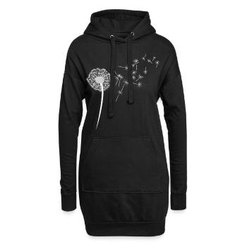 Pusteblume - Hoodie-Kleid - Schwarz - Vorne