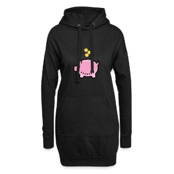 Sparschwein mit Euro, Yen und Bitcoin - Hoodie-Kleid - Schwarz - Vorne