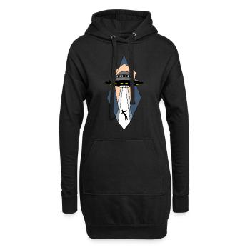 UFO Alien Spaceship - Außerirdisch Cool - Hoodie-Kleid - Schwarz - Vorne