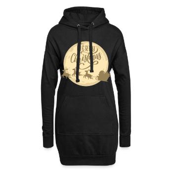 Joyeux Noël - Noël - Sweat-shirt à capuche long Femme - noir - Devant