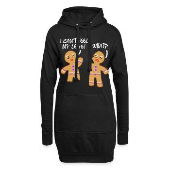"Je ne peux pas sentir mes jambes quoi?" Design - Sweat-shirt à capuche long Femme - noir - Devant