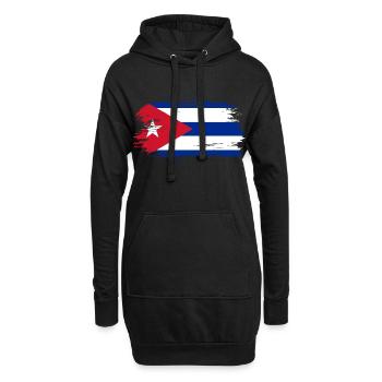 Drapeau cubain - Sweat-shirt à capuche long Femme - noir - Devant