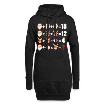 Rudolph Santa Snowman Frohe Weihnachten Design - Hoodie-Kleid - Schwarz - Vorne