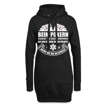 Poker Pokern Ass Casino Hold'em All In Geschenk - Hoodie-Kleid - Schwarz - Vorne