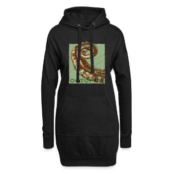 Oktopus Tentakel, Kraken Tintenfisch Taucher - Hoodie-Kleid - Schwarz - Vorne