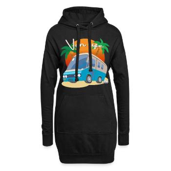 Van Life, Wohnmobil, Campingurlaub - Hoodie-Kleid - Schwarz - Vorne