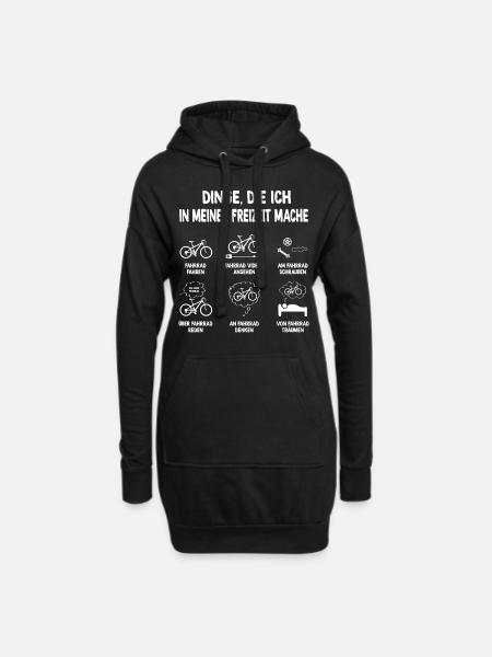 Fahrrad Dinge die ich in meiner Freizeit mache - Hoodie-Kleid - Schwarz