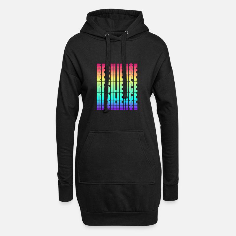 Elastizität - Hoodie-Kleid - Schwarz