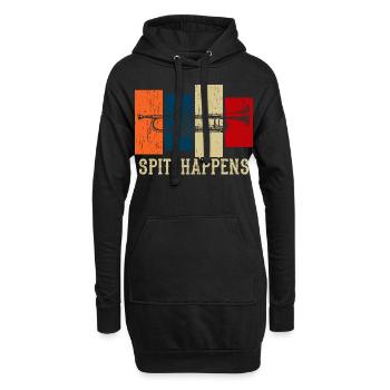Ein perfektes Geschenk Musik "Spit Happens" - Hoodie-Kleid - Schwarz - Vorne
