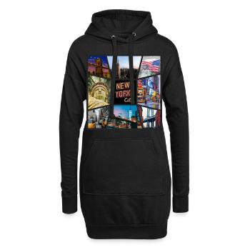 New York City ÉTATS-UNIS Amérique Skyline Ville Métropole - Sweat-shirt à capuche long Femme - noir - Devant