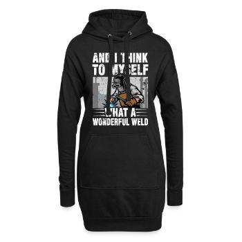 Cadeau de fête des pères soudeur soudage - Sweat-shirt à capuche long Femme - noir - Devant