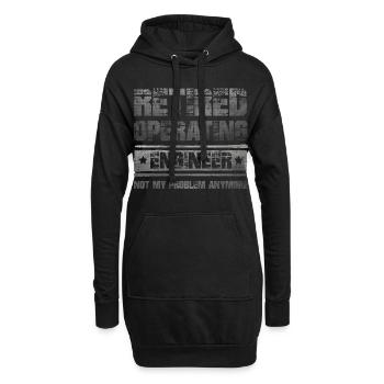 Lustiger Rentner Spruch Operating Engineer - Hoodie-Kleid - Schwarz - Vorne
