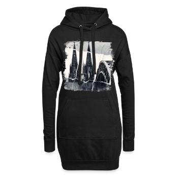 Cologne Allemagne Cologne Dom Cologne Ville Skyline - Sweat-shirt à capuche long Femme - noir - Devant