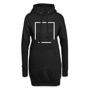 Weißer Rahmen aus Linien und Strichen - Hoodie-Kleid - Schwarz - Vorne