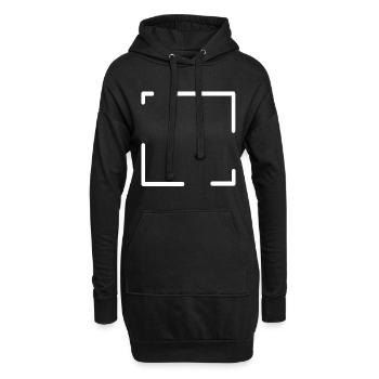 Quadratischer Weißer Rahmen Deko - Hoodie-Kleid - Schwarz - Vorne