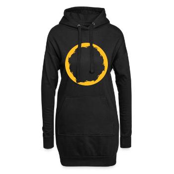 Kreis Rund Gelb - Hoodie-Kleid - Schwarz - Vorne